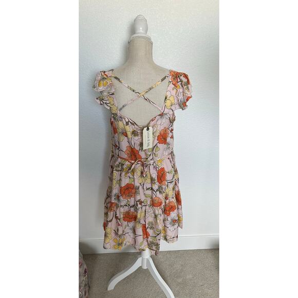 Lottie & Holly Retro Print Floral Mini Sun Dress - L - Picture 5 of 5